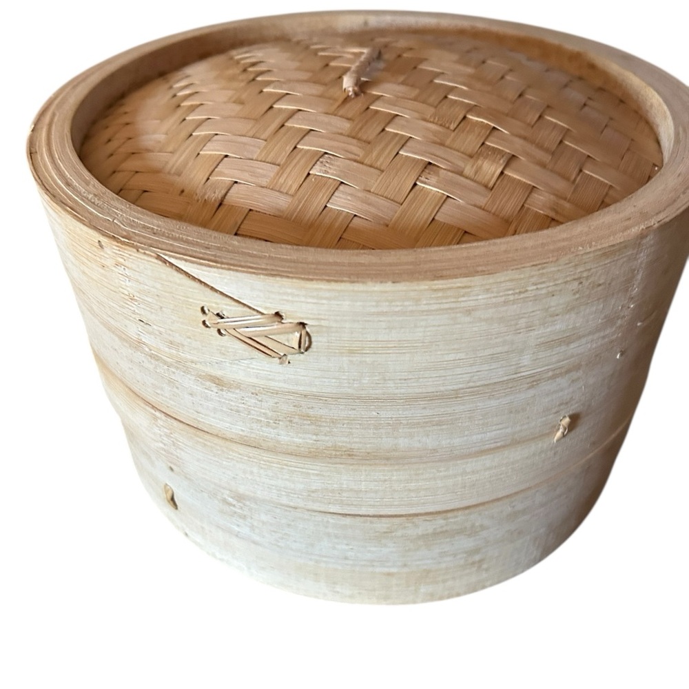 Bamboo Basket Steamer with Lid-New
